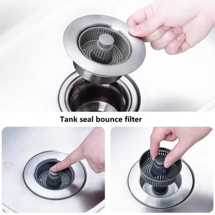 Kitchen Sink Strainer Stopper Anti-Clogging Bounce Filter
