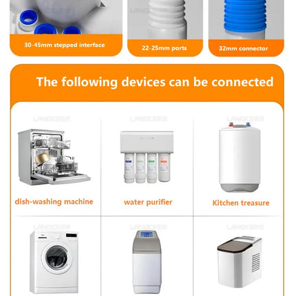 Kitchen Water Tee Joint Multi-function Deodorant and Overflow Filter Water Purifier Drainage