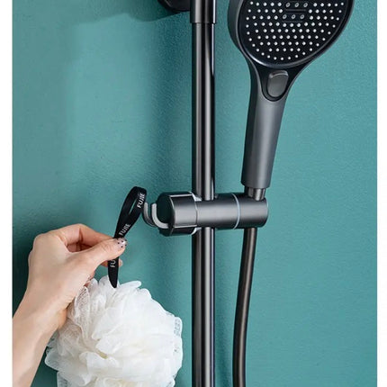 Sliding sleeve perforation-free shower holder with hook fixing seat